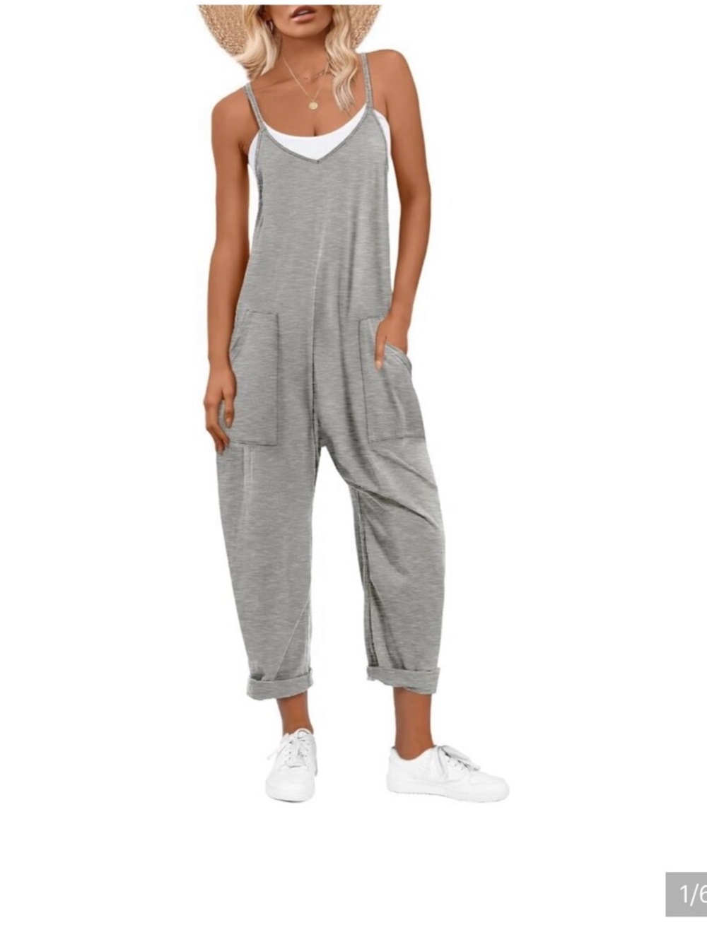 New In Over sized Gray Romper